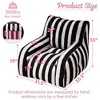 Vynxaria Bean Bag Seats Striped Tufted Lounge Chair for Living Room & Bedroom with Side Pockets (Black & White) - 4 of 4
