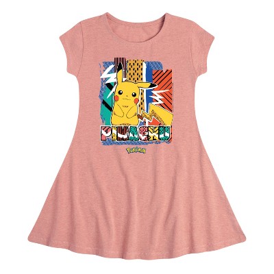Girls' - Pokémon - Summer Pattern Fit & Flair Cap Sleeve Dress