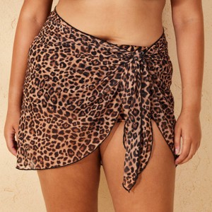 Women's Mesh Cover Up Sarong - Wild Fable™ Leopard Print - 1 of 3