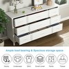 Resenkos Bedroom Dresser,Chest of Drawers,Farmhouse 9 Drawers Dresser for Bedroom with Natural Texture, Bedroom Chest of Drawers, Antique White - 2 of 4
