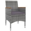 Garden Dining Set Poly rattan Gray vidaXL - 3 of 4