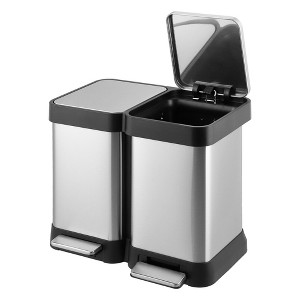 Kitchen Trash Can, Stainless Steel, Fingerprint Proof Stainless Steel, Soft Close Lid Kitchen Garbage Can, for Home, Office - 1 of 4