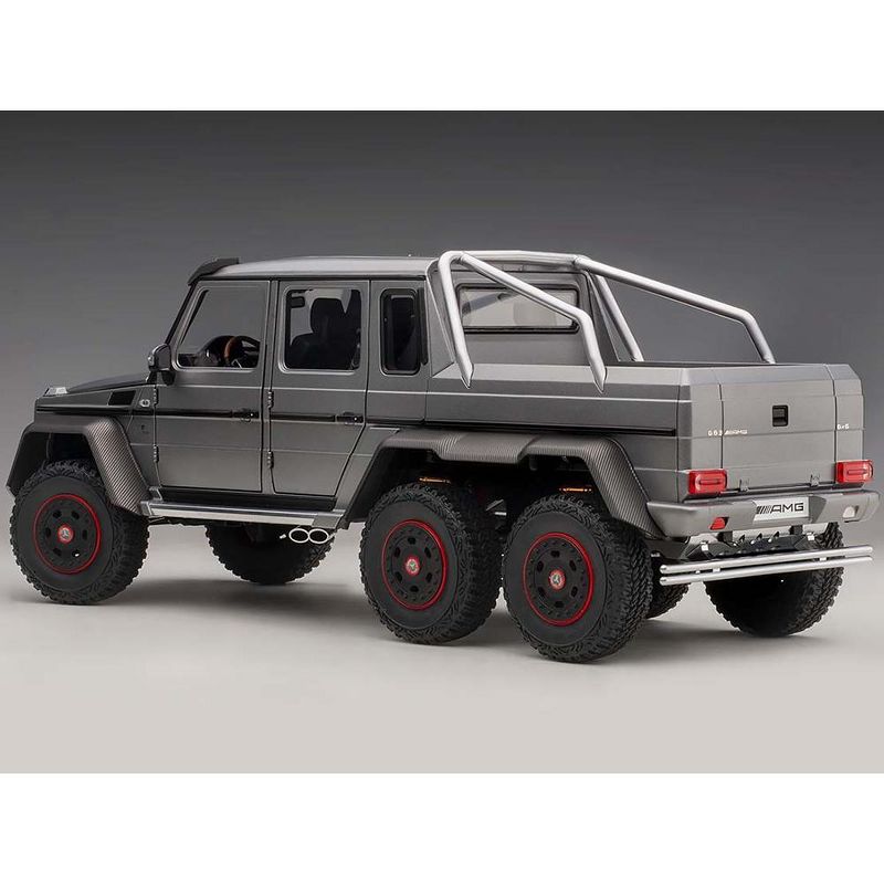 Mercedes Benz G63 AMG 6x6 Designo Platinum Magno Gray Metallic with Carbon Accents 1/18 Model Car by Autoart, 4 of 5