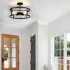 DORESshop 16.5 in. 4-Light Matte Black Industrial Flush Mount with Metal Shade and No Bulbs Included 1-Pack - 4 of 4