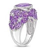 EVERLY JEWELRY | Sterling Silver 10 3/8 CT TGW Amethyst and 1/10 CT TW Diamond Cluster Cocktail Ring - 2 of 4