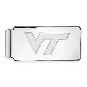 Black Bow Jewelry Sterling Silver Virginia Tech Hokies NCAA Money Clip - 1 of 3