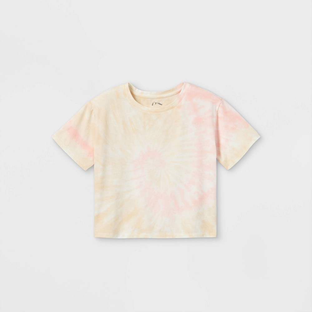 Girls' Boxy Tie-Dye Short Sleeve T-Shirt - art class Pink M
