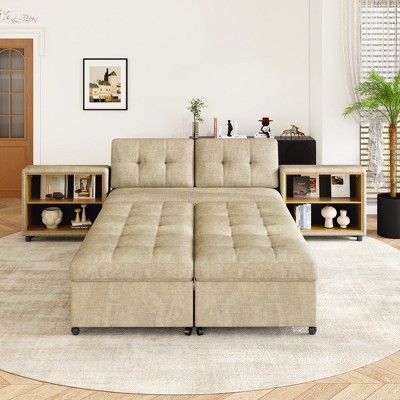 Runesay Versatile Sofa Bed Modular Sofa Free-combined Sofa with Two Storage Racks