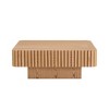 35.43" Modern Square Drum Coffee Table, MDF Top with Sturdy Pedestal for Living Room & Bedroom - 3 of 4