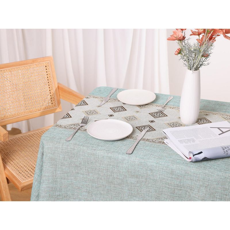 Unique Bargains Rustic Cotton Linen Waterproof Dinner Party Christmas Table Cover 1 Pc, 2 of 6