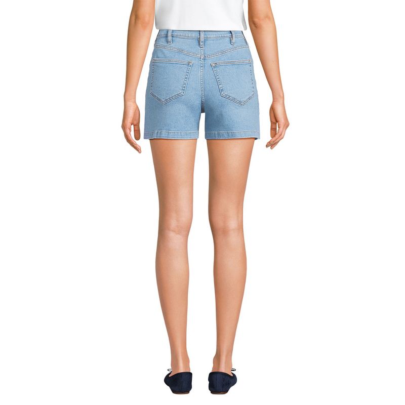 Lands' End Women's High Rise Patch Pocket 5" Jean Shorts, 2 of 4