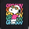 Women's - Peanuts - Groovy Stacked Lightweight French Terry Wide Neck Long Sleeve Shirt - 2 of 4