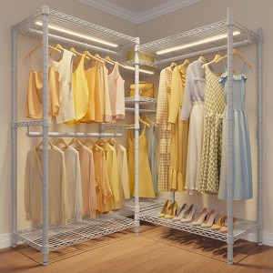 VIPEK Classic L6 Heavy Duty Clothes Rack L Shape Clothing Rack 5-Tier Wire Garment Rack Freestanding Closet, Max Load 850LBS - 1 of 4