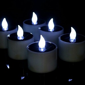 Solar Tea Lights LED Candle Lights Outdoor Waterproof Energy Electronic Flashing Solar Lights Garden Halloween Home Decoration - 1 of 1