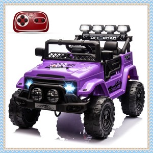 12V Kids Ride On Car, Electric Truck Ride On Toys with 5MPH Max Speed, Remote Control, LED Lights, and Music for Kids Gifts - 1 of 4