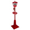 Northlight 70.75" Musical Red Holiday Street Lamp with Christmas Tree Snowfall Lantern - image 2 of 3