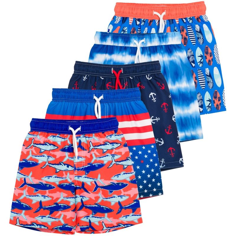 Dreamwave 5 Pack Swim Trunks Bathing Suits Infant to Toddler , 2 of 3