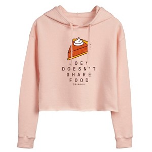 Women's - Friends - Joey Doesn't Share Food Cropped Graphic Hoodie - 1 of 4