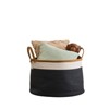 FONTOI Cotton Round Laundry and Storage Basket, Laundry Baskets for Home, Grey&White, 21.7"*13"*21.7" - 2 of 4