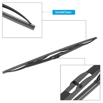 X AUTOHAUX Plastic Metal Rubber Arm Set 450mm 18 Inch for BMW 5 Series E39 1995-2003 Windshield Wipers 18" Black