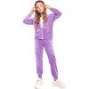 Arshiner 2 Piece Outfits for Girls Velour Tracksuit Hoodie and Jogger Set Sweatsuit Athletic Clothes Sets - 4 of 4
