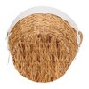 Round Wicker Laundry Basket with Handles, Whimsical Water Hyacinth Basket, Supportive Metal Frame, Natural - 4 of 4