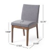 5 Piece Dining Table Set Dining Set Kitchen Table Set with 4 Upholstered Chairs, Mid-Century Modern, Beige/Gray+Walnut-Christopher Knight Home - 4 of 4