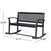 Outdoor 2-Seater Rocking Loveseat with Slatted Back and Arms,Acacia Wood Porch Bench for Relaxing-Cuddlewood - 4 of 4