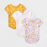 Toddler Girls' 3pk Short Sleeve T-Shirt - Cat & Jack™ Purple/Lavender/Yellow