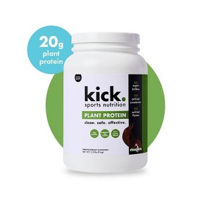 Kick Sports Nutrition Plant Protein Powder, Chocolate Flavor, 20 G Protein - 1 of 4