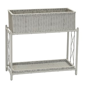 Raised Two Tier Plant Stand with Two Interchangeable Shelves, Great Indoors or Outdoors for Plants or Other Storage - 1 of 4
