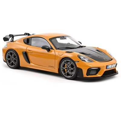 2023 Porsche Cayman GT4 RS Weissach Pack Bahama Yellow with Carbon Hood 1/18 Diecast Model Car by Norev