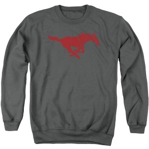Southern Methodist University Official Distressed Primary Logo Adult Crewneck Sweatshirt - 1 of 4