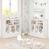 Kids Bookshelf Toy Storage Cabinet with 3 Movable Drawers, Hidden Wheels, 6 Storage Cubbies, Toy Organizer for Bedroom, Playroom, Nursery - 4 of 4