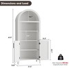 63'' Arched Pantry Storage Cabinet, Farmhouse 5 Tier Bookcase with Adjustable Shelf and 2 Glass/Rattan/Cross Doors, for Kitchen, Living Room, Bedroom - 2 of 4