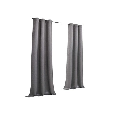 HomeRoots Set of Two 84" Silver Metallic Textured Window Panels