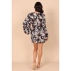 Petal and Pup Women's Reine Puff Sleeve Mini Dress - Black Floral M - 3 of 4