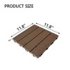 11 PCS 11.7" X 11.7" Square Plastic Wood Deck Tiles, Outdoor Terrace Flooring，Light Brown - 4 of 4