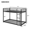 ALEXOUN Low Metal Bunk Bed Frame for Kids,with Built-in Ladder,High Guardrail,Metal Slats,No Boxspring Required,for Small Spaces - 3 of 4