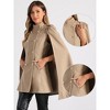 Allegra K Women's Winter Slit Sleeve Double Breasted Cloak Coat - 2 of 4