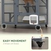 PawHut 39" Wooden Indoor Cat House on Wheels, Multi-Level Cat Enclosure with Hammock, Platforms, Cat Door & Openable Top for 2 Cats - Nertpow - 4 of 4