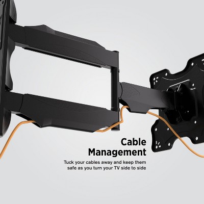 Black Full Motion Wall Mount for 17"-47" TVs