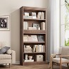 71" Farmhouse Bookcase w/Display Rack & Fluted Design, 5 Tier Tall Bookshelf with Wooden Base, Wood Bookshelf Vintage Book Shelf for Office Library - 3 of 4