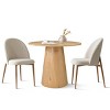 Modern Oak Veneer Bistro Table Set, 35" Round Pedestal Table and 2 Curved Back Dining Chairs for Apartment Dining Spaces-Maison Boucle - 3 of 4