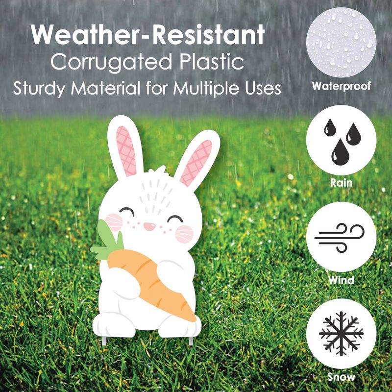 Big Dot of Happiness Spring Easter Bunny - Bunny, Egg, Basket Lawn Decorations - Outdoor Happy Easter Party Yard Decorations - 10 Piece, 5 of 9