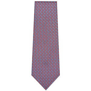 TheDapperTie Men's Burgundy and Blue Novelty Necktie with Hanky - 1 of 3