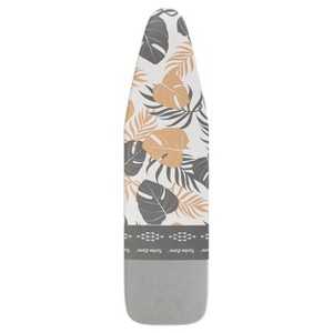 Bartnelli 43"x13" Cotton Ironing Board Cover, 2 Looped Straps, Beige Floral - 1 of 4
