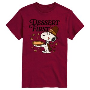 Men's - Peanuts - Dessert First Snoopy Short Sleeve Graphic T-Shirt - 1 of 4