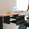 VEVOR 16" Wide Under Desk Drawer Slide Out, Under Desk Mounted Pull-out Drawer Attachment, Hidden Desktop 2 Layer Storage Organizer,18x9x8 in, Black - 2 of 4
