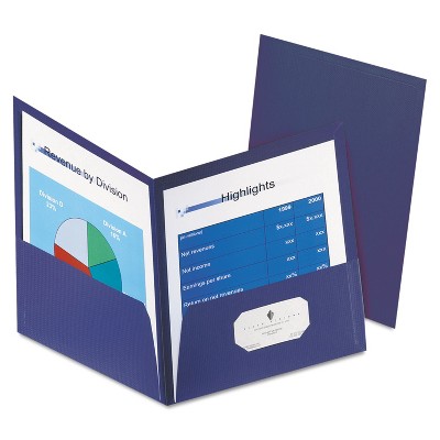 Oxford Honeycomb High-Capacity Twin Pocket Folders 1" Capacity Dark Blue 4/Pack 59626234
